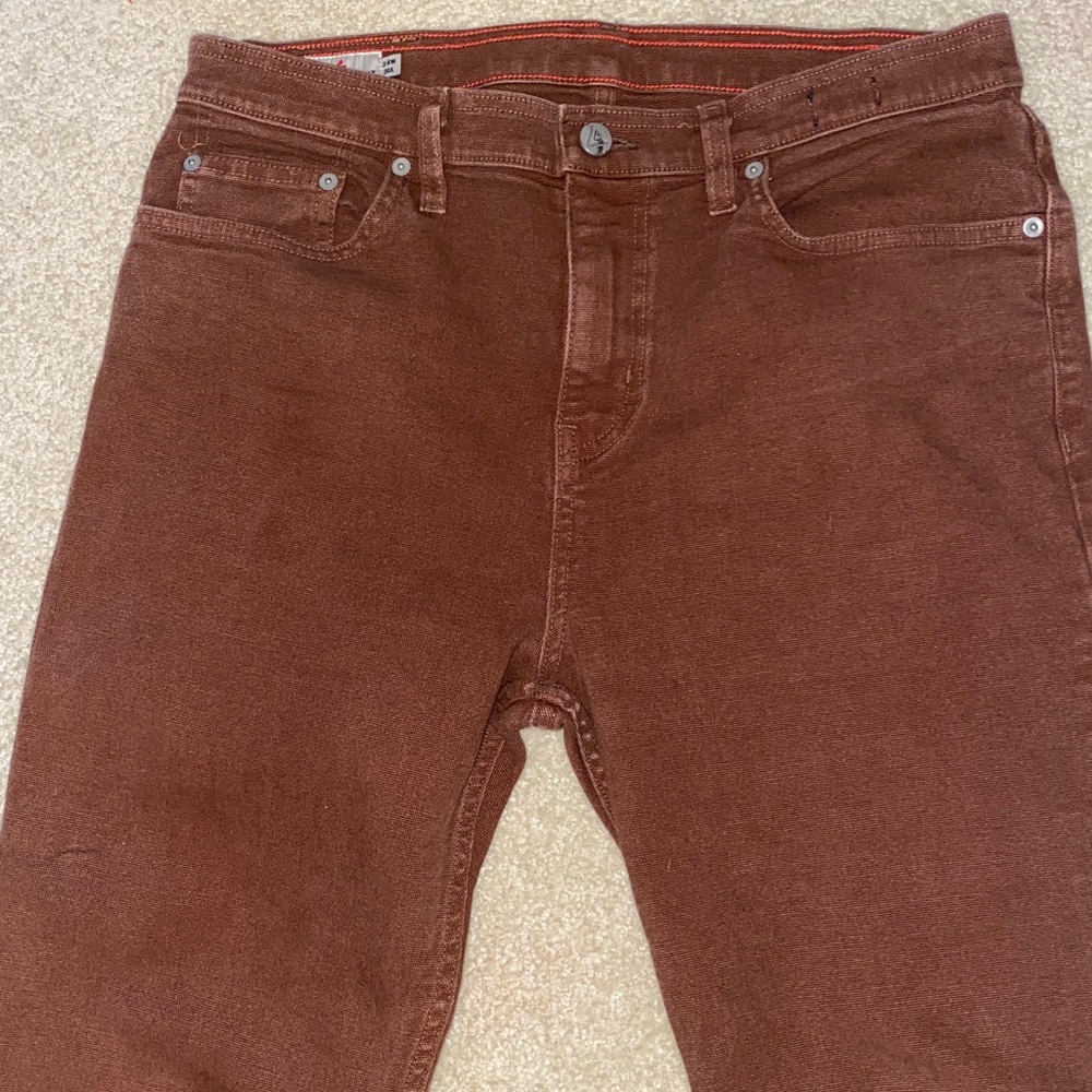 American Giant Mahogany Men’s Roughneck Slim Leg Stretch Canvas Jeans
34 x 30